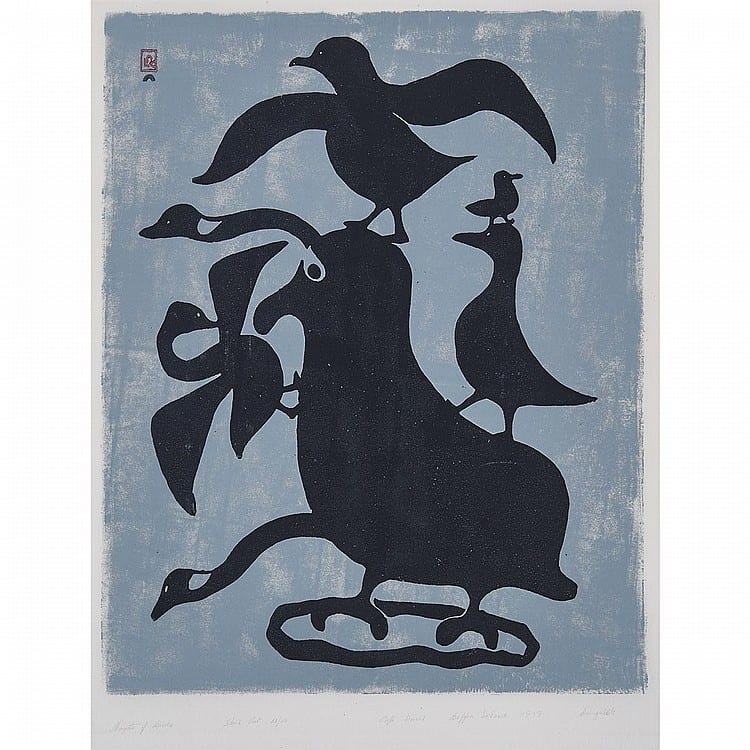 Kellypalik Mangitak comparable auction result: kellypalik mangitak 1940 thoughts of birds stonecut unframed 22 75 x 18 57 8 x 45 7 cm