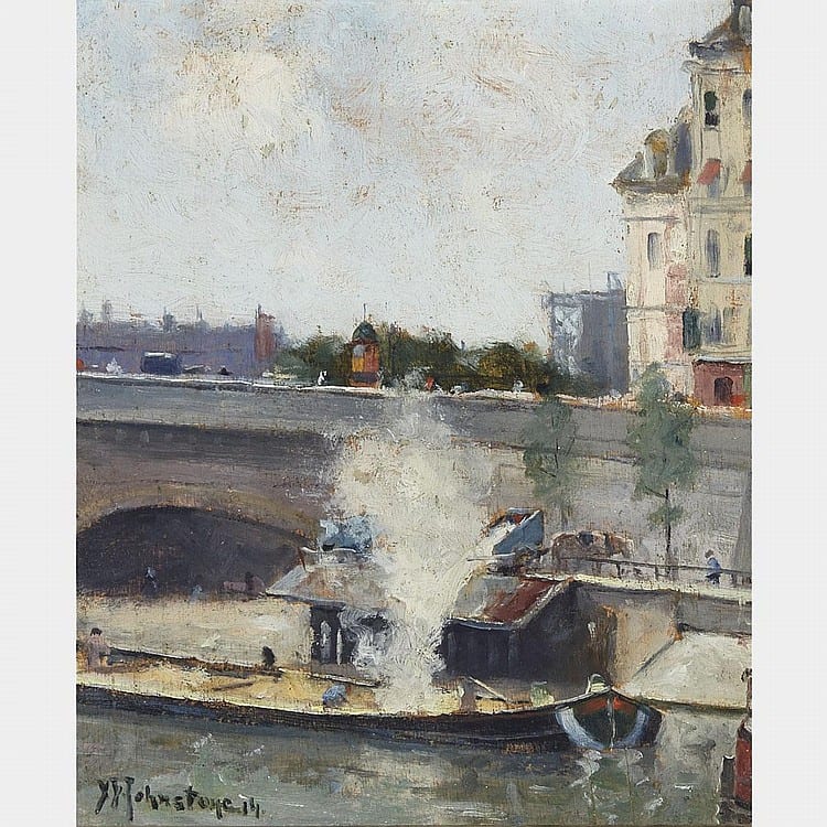 John Young Johnstone comparable auction result: john young johnstone a r c a paris 1914 oil on panel 8 75 ins x 7 25 ins 22 2 cms x 18 4 cms