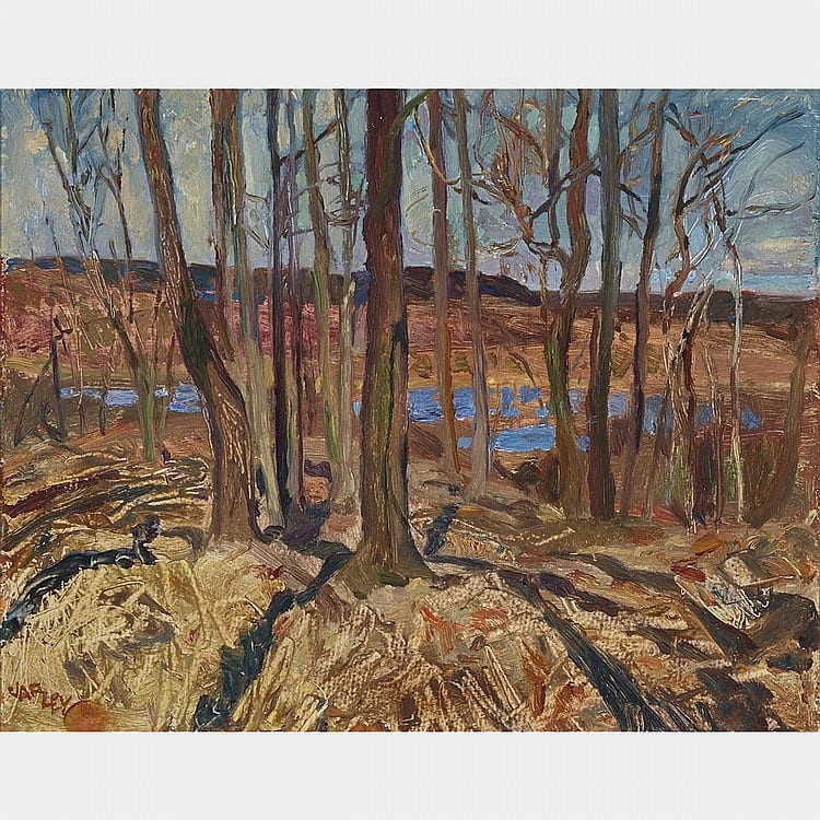 Frederick Horsman Varley comparable auction result: frederick horsman varley a r c a doon landscape 1949 oil on board 11 75 ins x 15 ins 43 8 cms x 52 1 cms