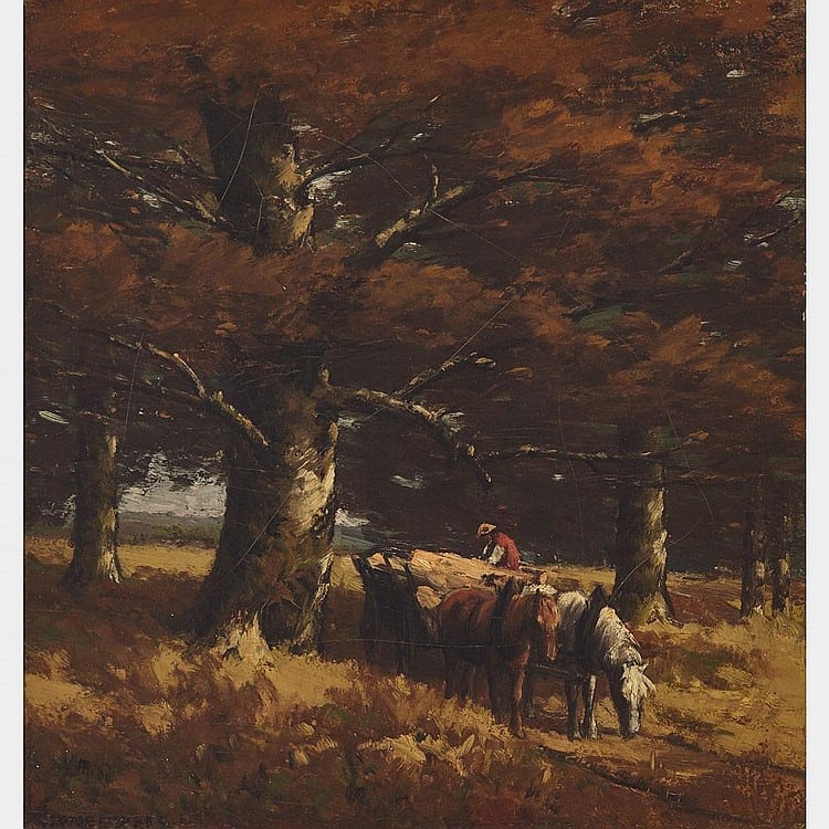 Homer Watson comparable auction result: homer ransford watson o s a p r c a haying season oil on board 17 ins x 16 ins 41 9 cms x 39 4 cms