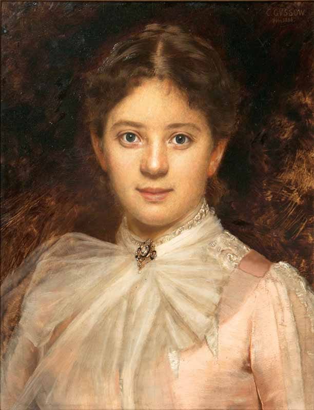 Karl Gussow comparable auction result: portrait of a girl