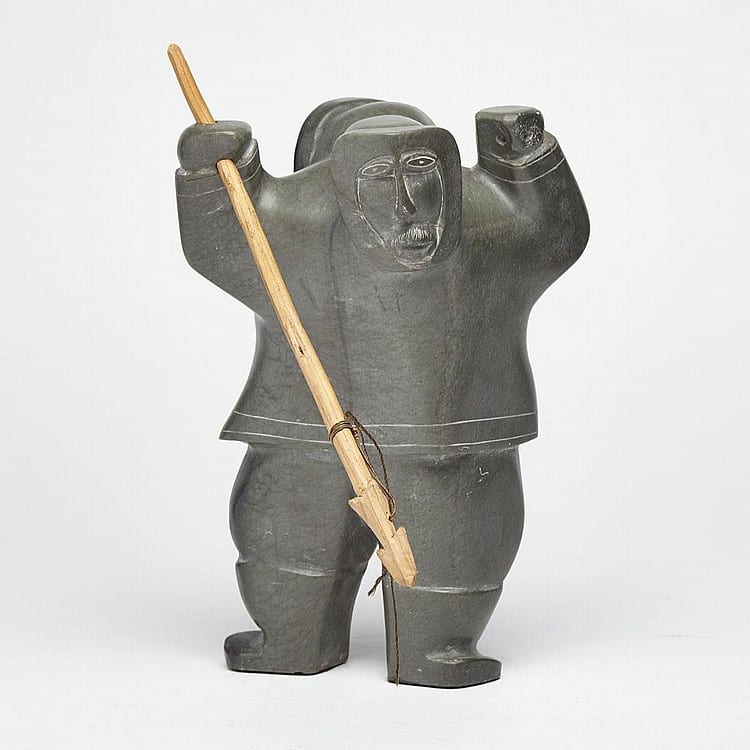 Davidee Kavik comparable auction result: davidee kavik 1915 d opposing hunters stone wood string 8 x 6 5 x 4 20 3 x 16 5 x 10 2 cm