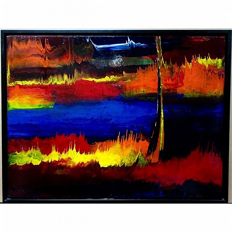 Clement Lemieux comparable auction result: clement lemieux canadian 1946 serie foret xxii acrylic on board signed lower left signed and titled verso 30 x 40 76 2 x 101 6 cm
