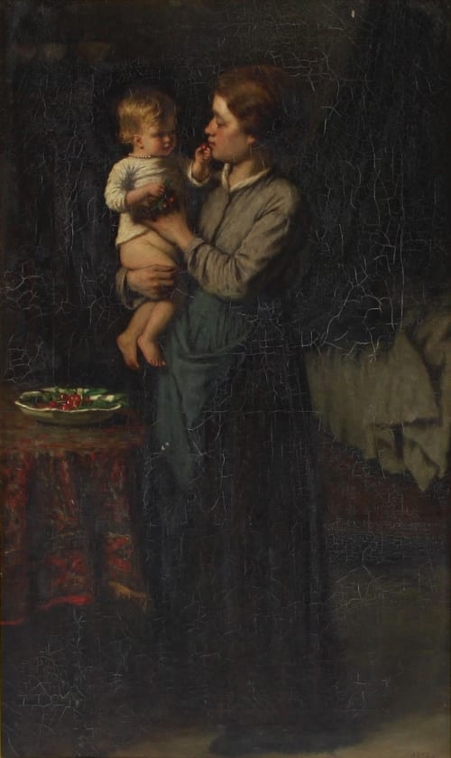 David Adolf Constant Artz comparable auction result: david adolf constant artz dutch 1837 1890 mother and child in interior by a bowl of fruit signed oil on canvas 58cm x 35cm see illustration