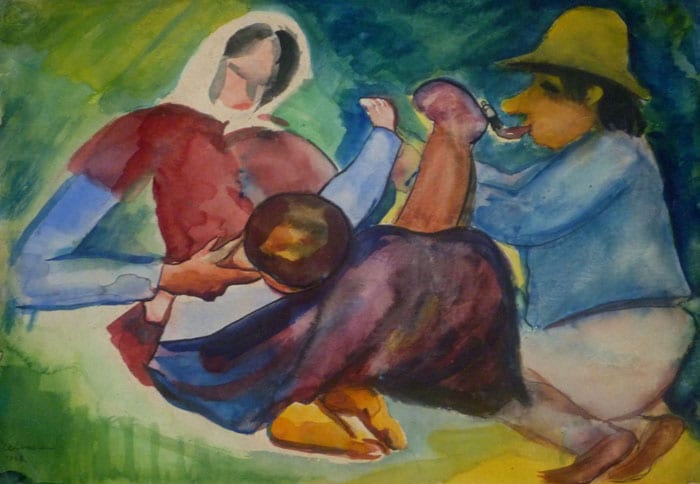 Emil Kelemen comparable auction result: emil kelemen signed painting hungarian cubism 1928