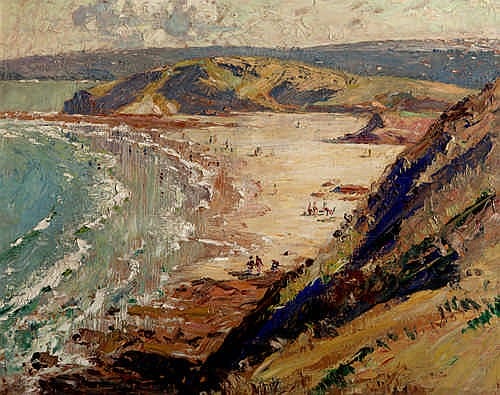 Bessie (1879) Davidson comparable auction result: bessie ellen davidson beach scene guethary oil on panel