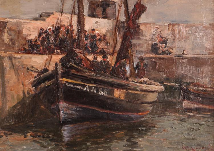 William Bradley Lamond comparable auction result: william bradley lamond oil unloading the catch