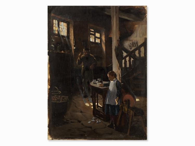 Pedro Weingärtner comparable auction result: pedro weing rtner the broken plate oil painting 1882