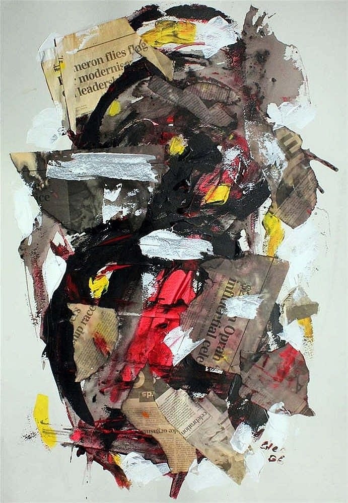 Ken Giles comparable auction result: ken giles red and yellow abstract