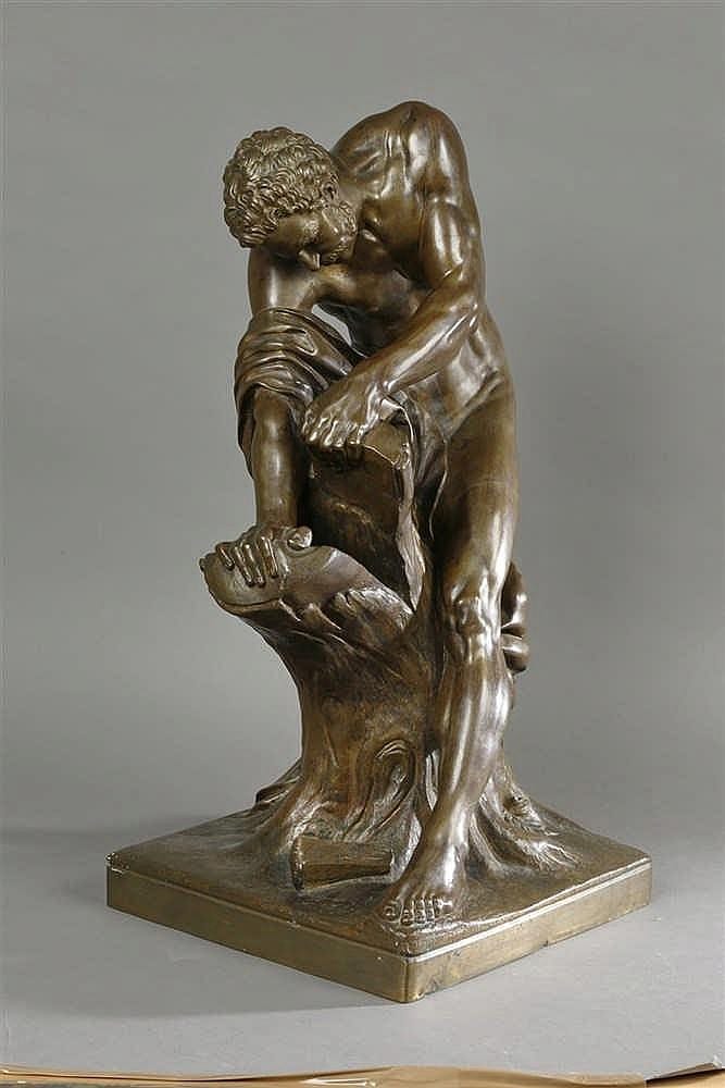 Edme Dumont comparable auction result: edme dumont 1722 1775 milon de crotone bronze