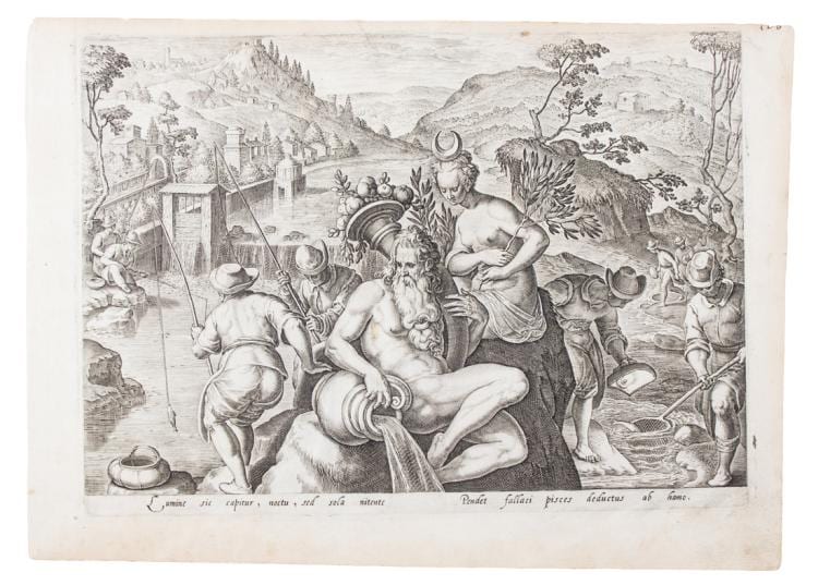 lotto di sei tavole con le pesche in arno · Gonnelli Casa d'Aste · 2016-12-12 Philipp Galle comparable auction result: lotto di sei tavole con le pesche in arno