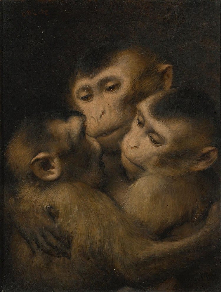 GABRIEL VON MAX | Three Monkeys sold by Sotheby's, lot 76 — auction record photograph