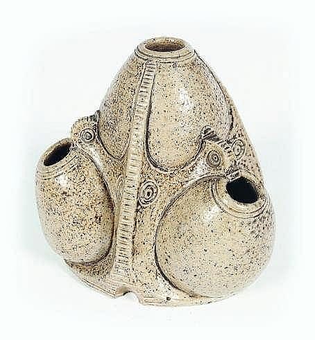 Joseph Mendes da Costa comparable auction result: a gr s ceramic vase with four openings