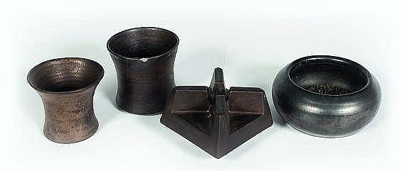 Jan van der (1931) Vaart comparable auction result: a bronze coloured glazed candlestick