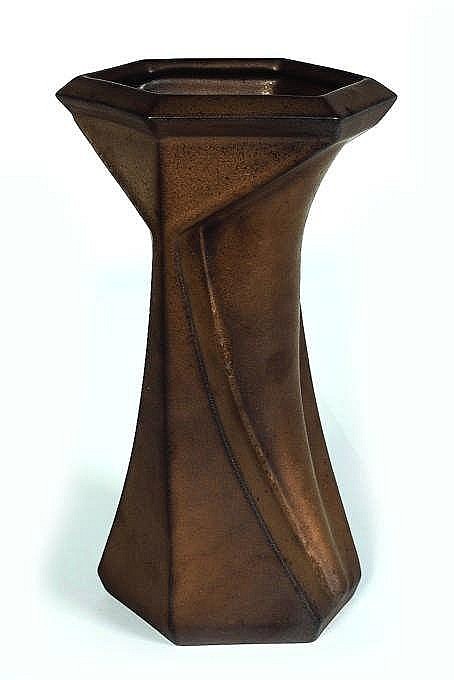 Jan van der (1931) Vaart comparable auction result: a bronze coloured glazed ceramic multiple vase