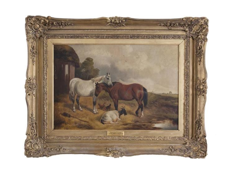 John Arnold Wheeler comparable auction result: john arnold wheeler 1821 1903 farmyard friendsoil on canvas 40 5 x 61cm