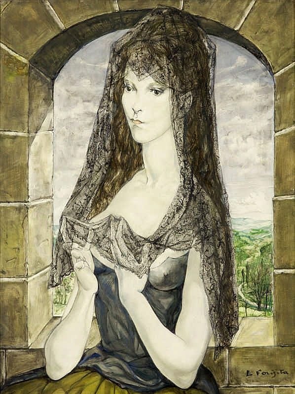 Tsuguharu Foujita, Femme à la Dentelle comparable sale