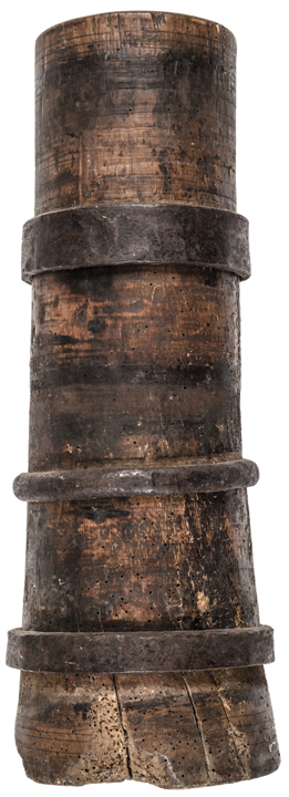 c. 1760-1780 Revolutionary War Period Corn and Grain Pounder (Mortar + Pestle) sold by Early American History Auctions, lot 192 — auction record photograph