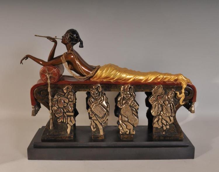Erte "Daydreams" Cold Painted Bronze Sculpture sold by Ivy Auctions, lot 91 — auction record photograph