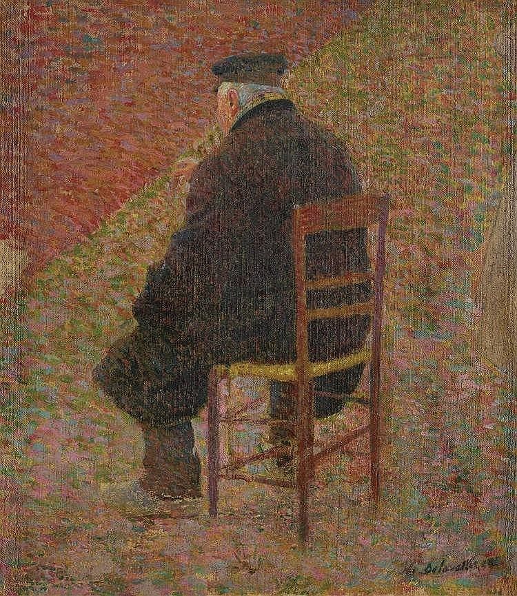 Henri Delavallée comparable auction result: henri delavall e 1862 1943 homme assis de dos circa 1886