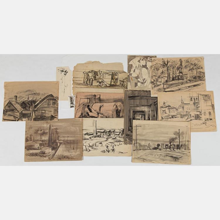 Marco De Marco comparable auction result: marco de marco 1918 2015 a collection of landscapes industrial and figural studies ink and graphite on paper
