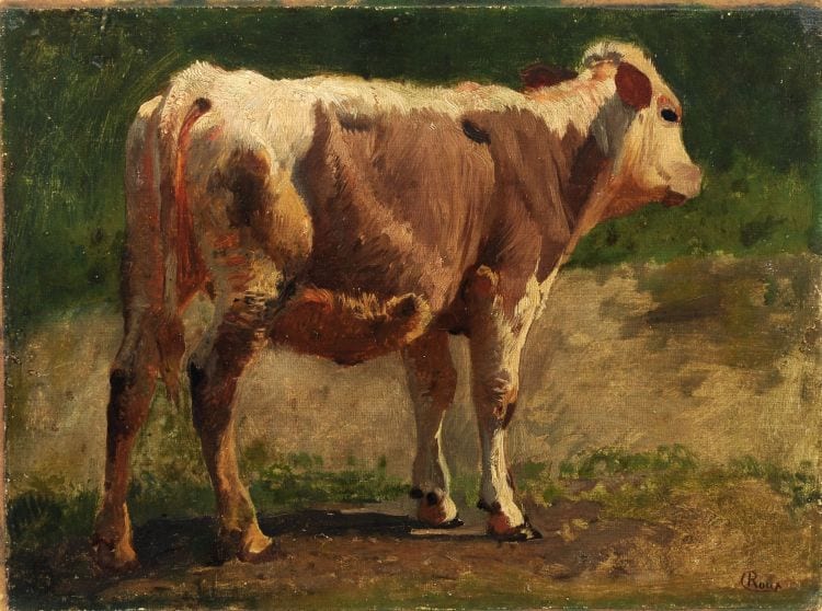 Karl Roux comparable auction result: karl roux kalb auf der weide 2nd half 19th cent