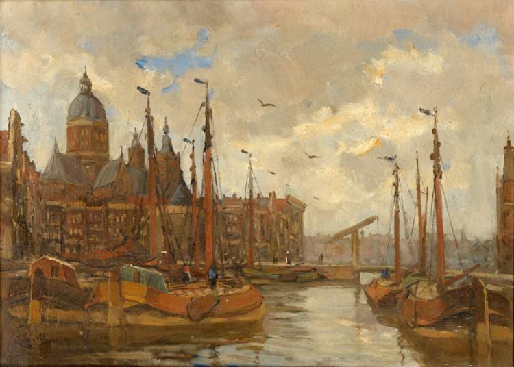 Cornelis Anthonij van Waning comparable auction result: cornelis anthonij van waning 1861 1929 gezicht op de sint nicolaaskerk