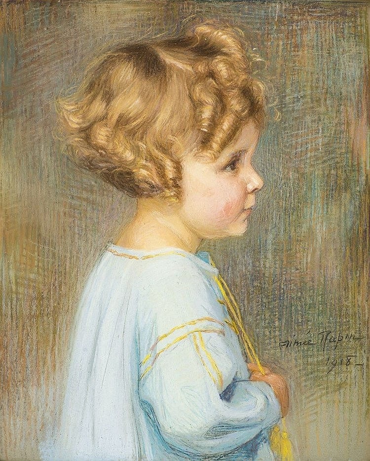 Aimée Rapin comparable auction result: aim e rapin 1869 1956 portraits d enfants suite de trois pastels su