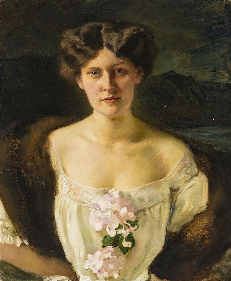 Charles Giron comparable auction result: charles giron 1850 1914 portrait de femme aux hortensias huile sur