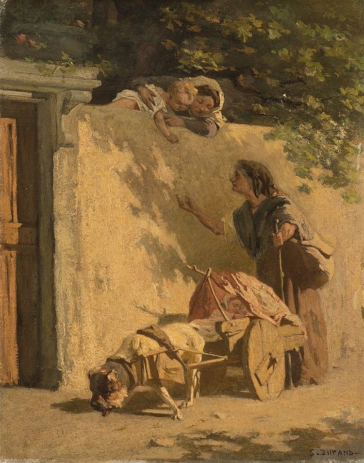 Simon Durand comparable auction result: simon durand 1836 1896 la pauvresse huile sur toile sign e 28x21