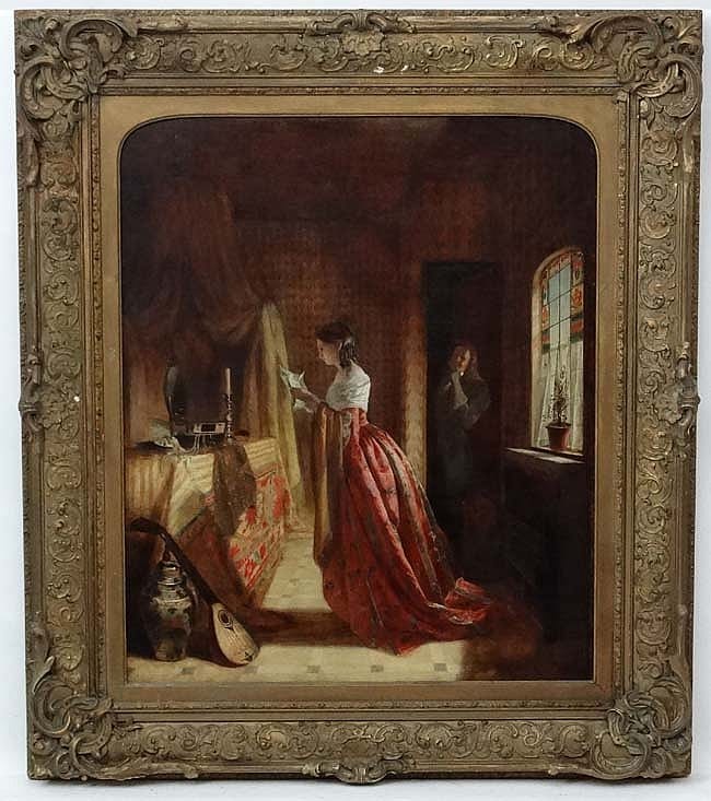 Charles Lees comparable auction result: charles lees 1800 1880 rsa scottish oil on canvas noble lady reading le