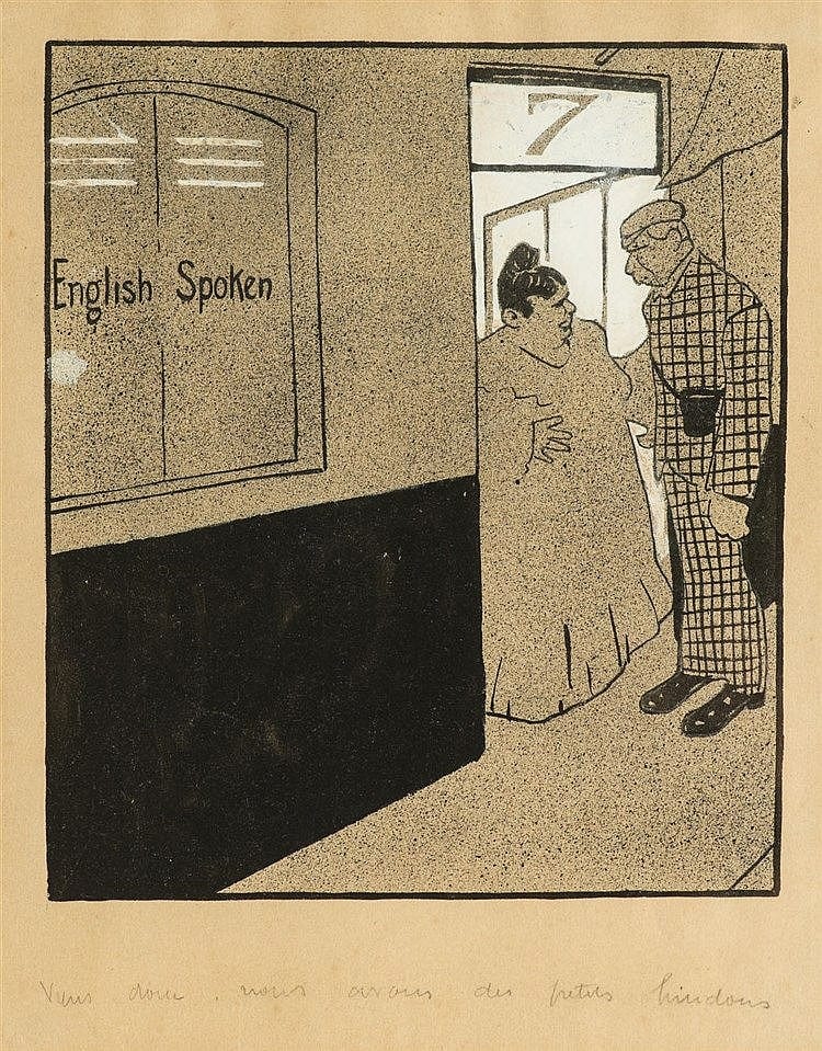 Felix Valloton comparable auction result: felix valloton 1865 1925 la maison close estampe rehauss e de gouac