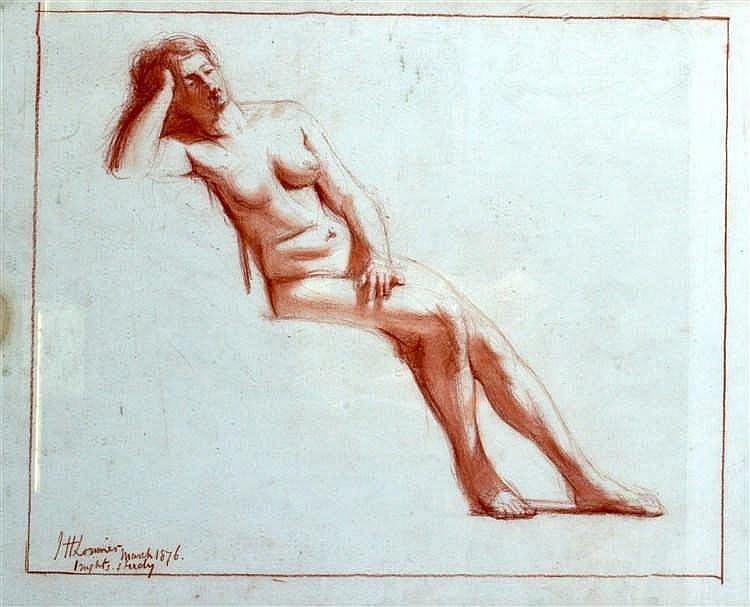 John Henry Lorimer comparable auction result: john henry lorimer 1856 1936 scottish a framed study of a nude signed