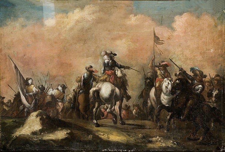Antonio (1668) Marini comparable auction result: attribuito a coppia di battaglie