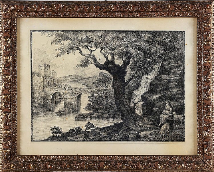 Faustino Joli comparable auction result: paesaggio con personaggi