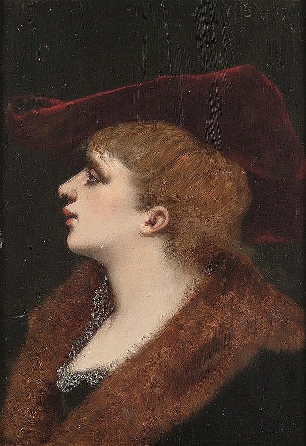 Jules Adolphe Goupil comparable auction result: jules adolphe goupil 1839 1883 portrait de femme huile sur panneau sign