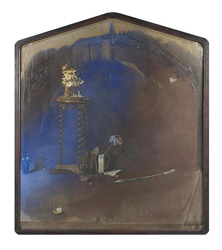 Philippe Garel comparable auction result: philippe garel n en 1945 m sanges bouquet sur une sellette maquereau