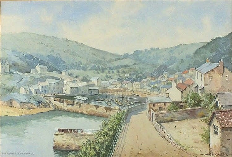 James (1861) Greig comparable auction result: james greig 1861 1941 watercolour polperro cornwall view of the in