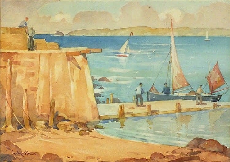 Louis Mortimer comparable auction result: lewis mortimer flourished 1920 1930 watercolour setting sail from a jet