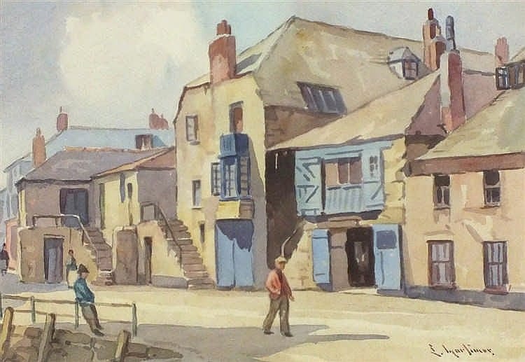 Louis Mortimer comparable auction result: lewis mortimer flourished 1920 1930 watercolour the wharf st ives sign