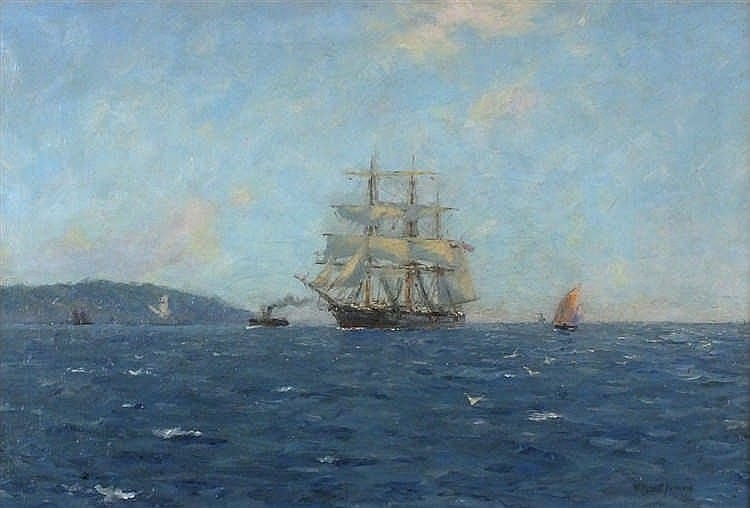 William Ayerst Ingram comparable auction result: william ayerst ingram 1855 1913 oil on canvas shipping in falmouth bay