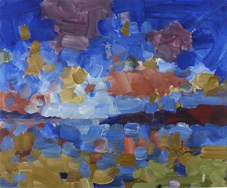 Bob Crossley comparable auction result: bob crossley 1912 2010 oil on board blue headland st ives bay cornwall