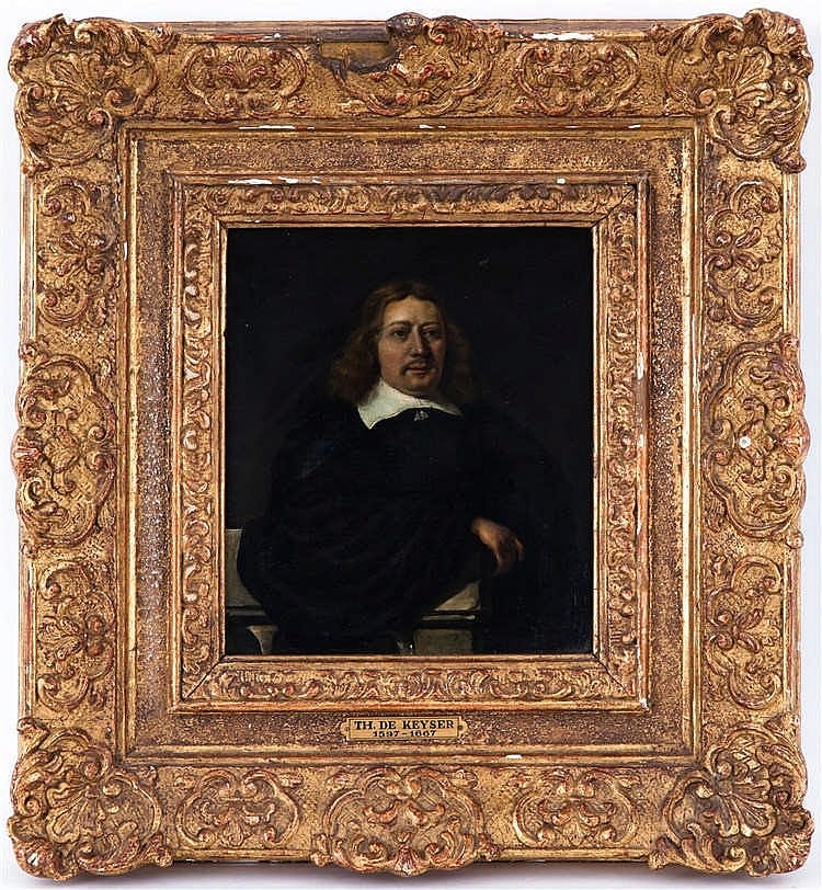 Thomas de Keyser comparable auction result: thomas de keyser 1596 1667 entourage de portrait d homme huile sur cuivre 20 5x18 cm