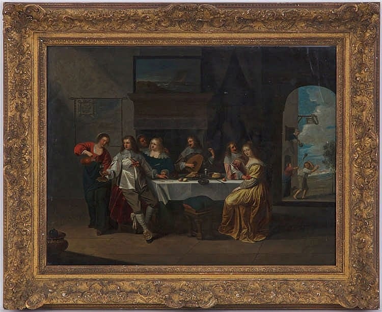Christoph Jacobsz. van der Lamen comparable auction result: christoph jacobsz van der lamen c 1606 c 1651 le fils prodigue huile sur cuivre 55x72 cm