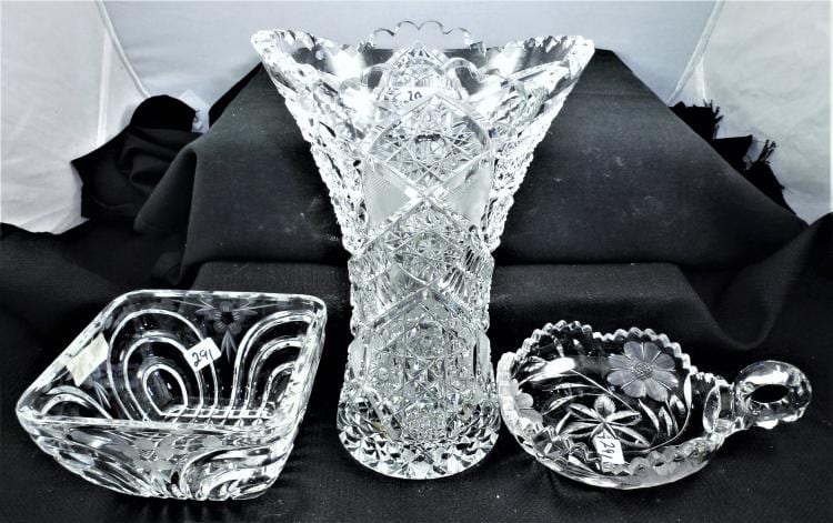 THREE PIECES OF CRYSTAL GLASSWARE sold by James Peterson Co. LLC, lot 291 — auction record photograph