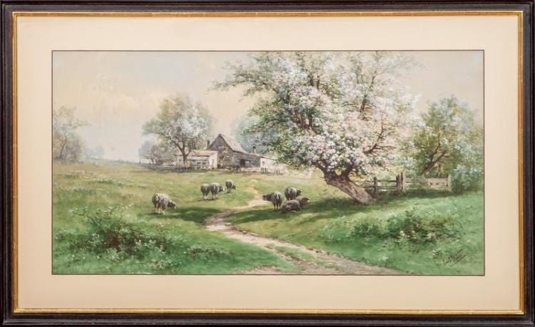 carl phillip weber 1850 1921 sheep grazing under an apple tree · STAIR · 2017-01-13 Carl Phillip Weber comparable auction result: carl phillip weber 1850 1921 sheep grazing under an apple tree