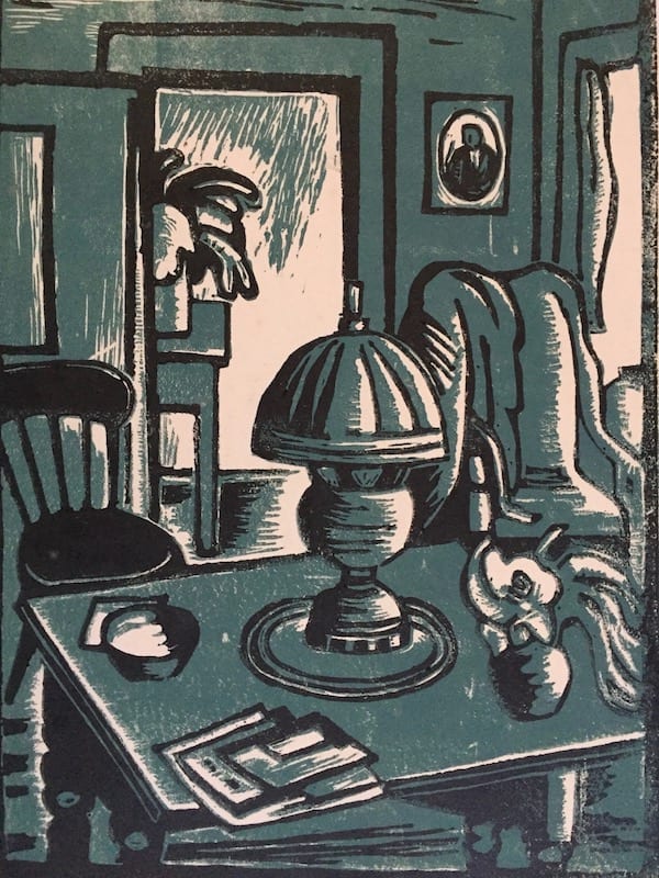 Gertrude Nason comparable auction result: gertrude nason 1890 1968 interior linoleum block print