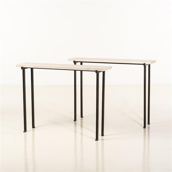 Marc DuPlantier comparable auction result: marc duplantier dans le go t de paire de consoles fer forg et travertin