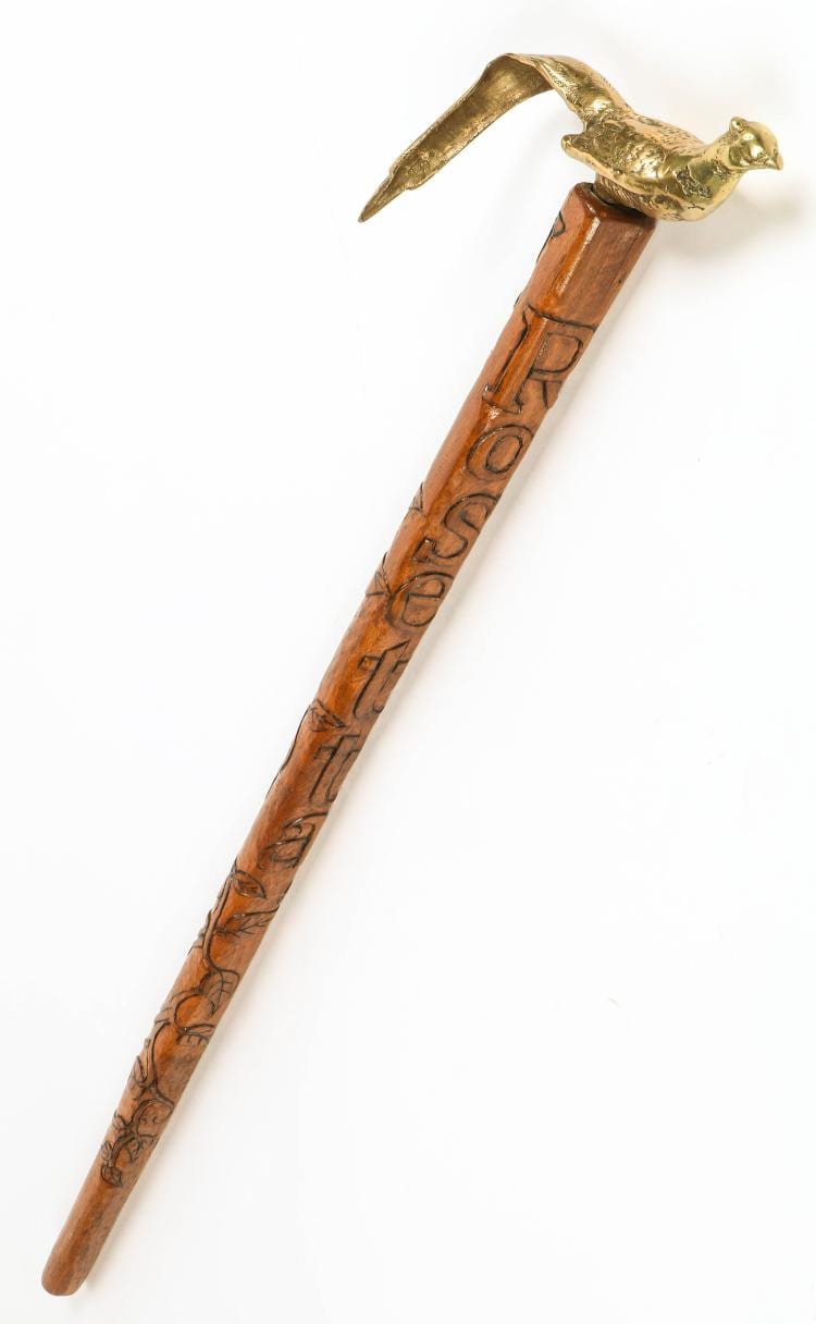 Milton Jews comparable auction result: milton jews american b 1932 carved wood cane
