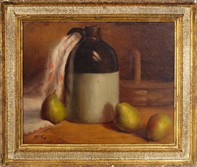 Henry Lee McFee comparable auction result: henry lee mcfee american 1886 1953 oil on canvas still life with pears signed 11 x 13 1 2 framed 14 1 2 x 17